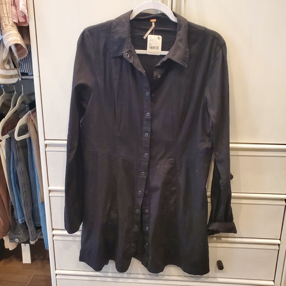 FREE PEOPLE THEA MINI DRESS IN BLACK - Picture 5 of 7